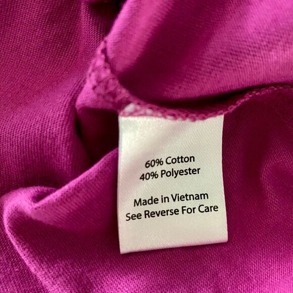 Coral Bay Woman 1X Fuchsia Top With Rhinestone Embellished V-Neck NEW - Picture 7 of 9